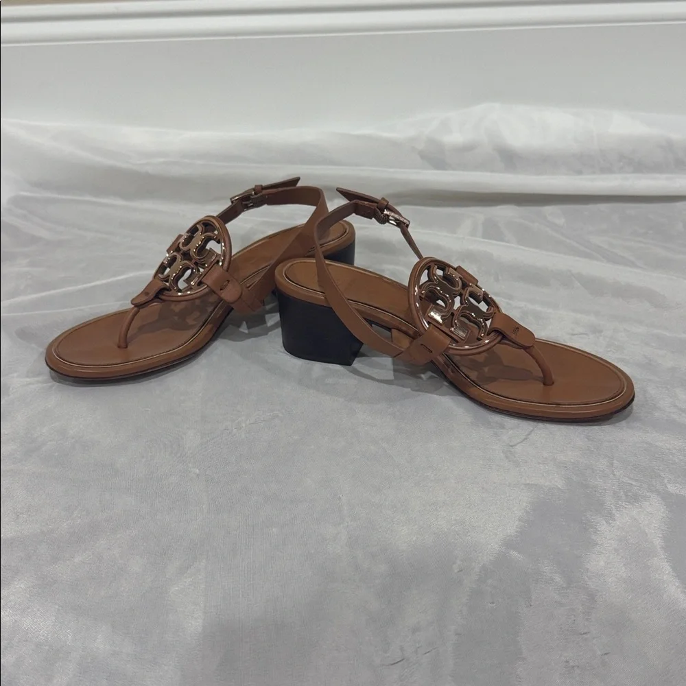 Tory Burch 6.5 Metal Miller Wedge Heels - Picture 8 of 9